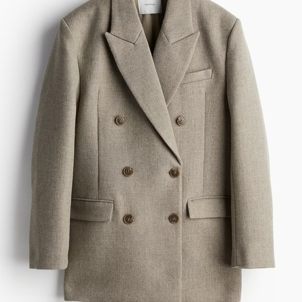 H&M Beige Double-Breasted Blazer